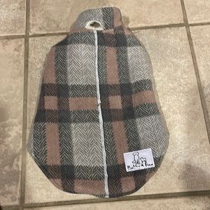 Barkley & Finn dog coat, pink & grey with reflective stripe down center, size xs